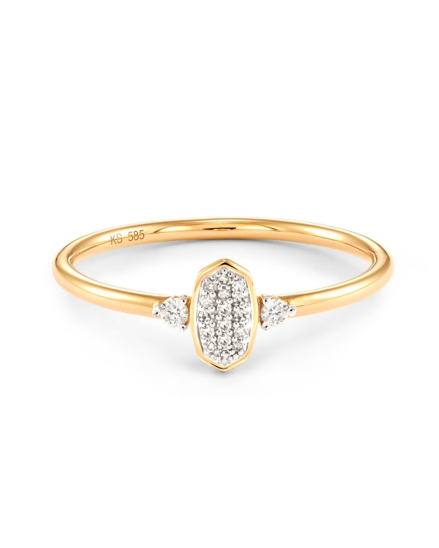 Marisa 14k Yellow Gold Band Ring in White Diamond image number 0